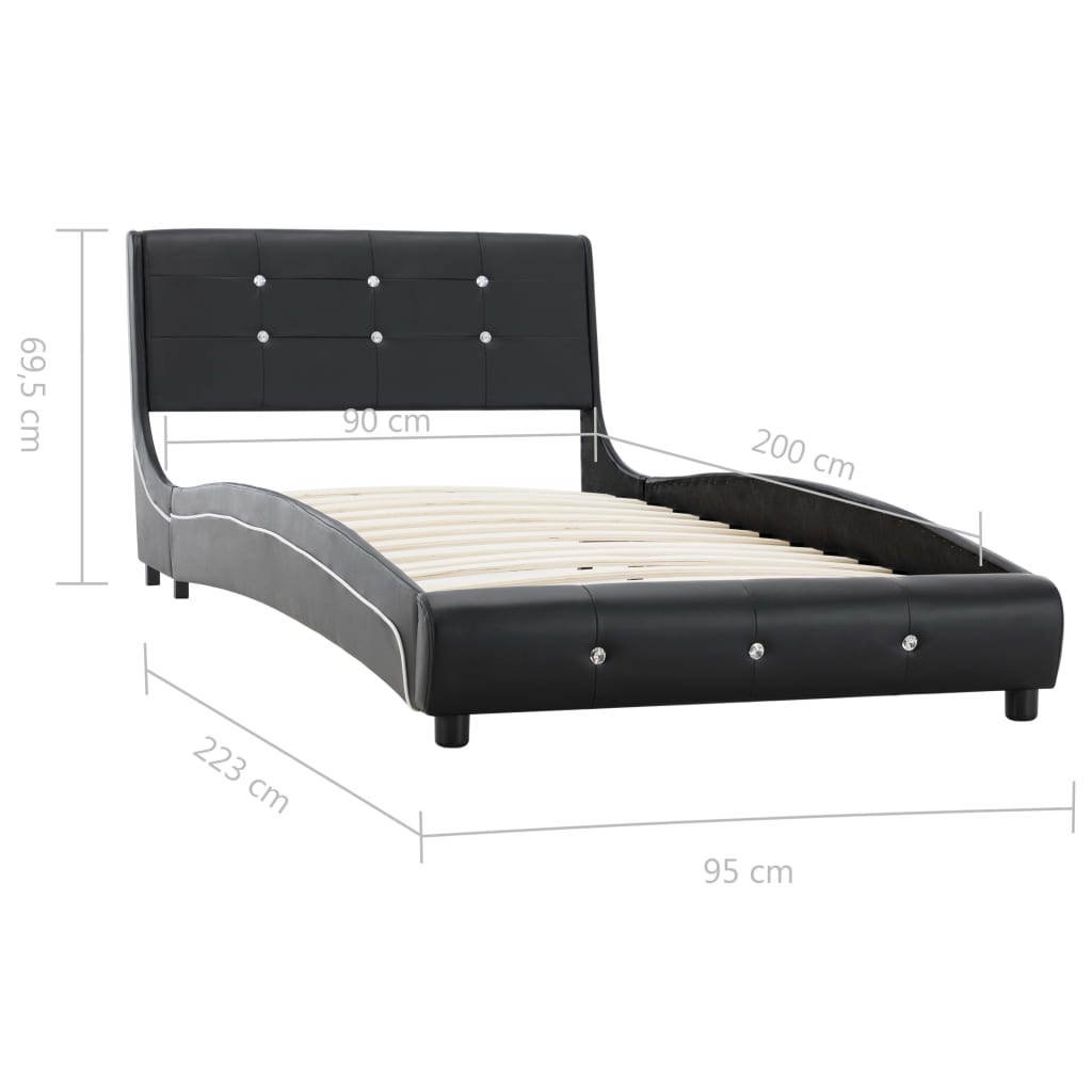 Bedframe kunstleer 90x200 cm