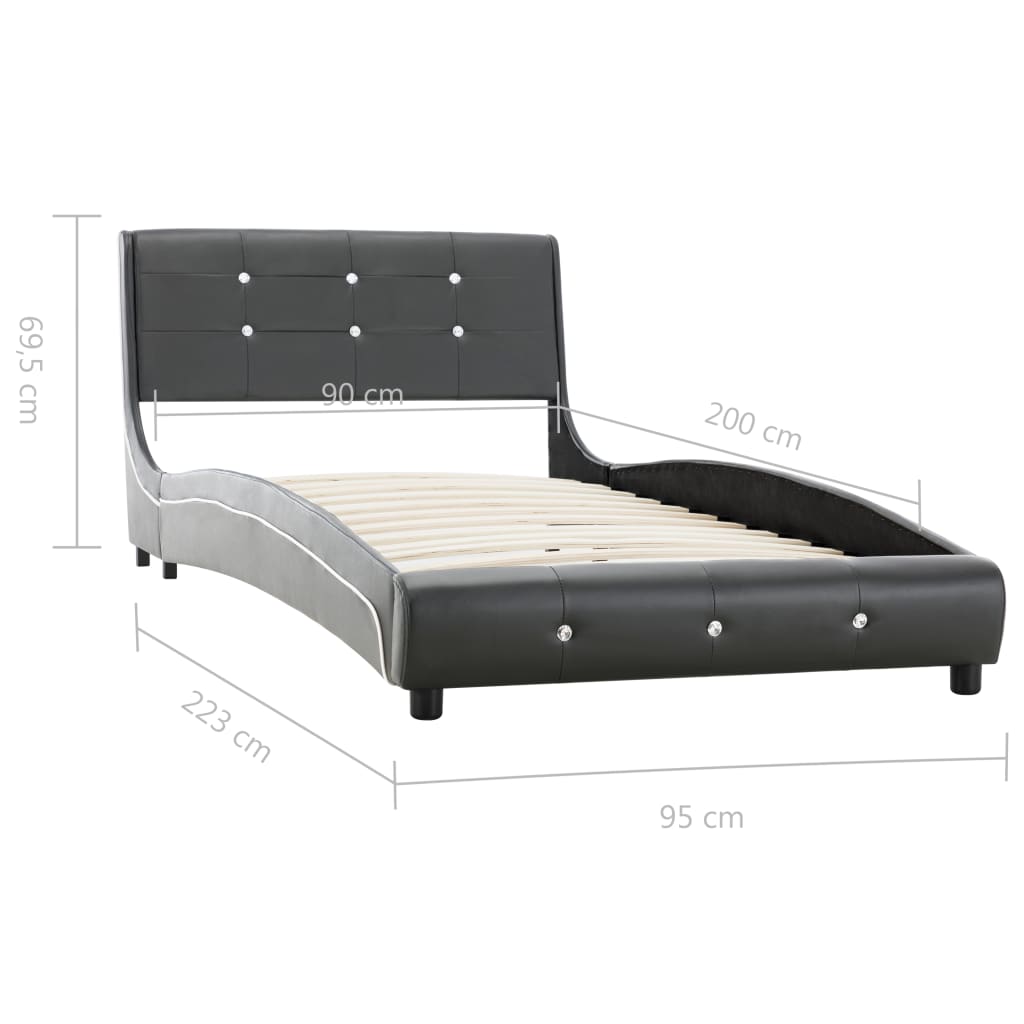 Bedframe kunstleer 90x200 cm