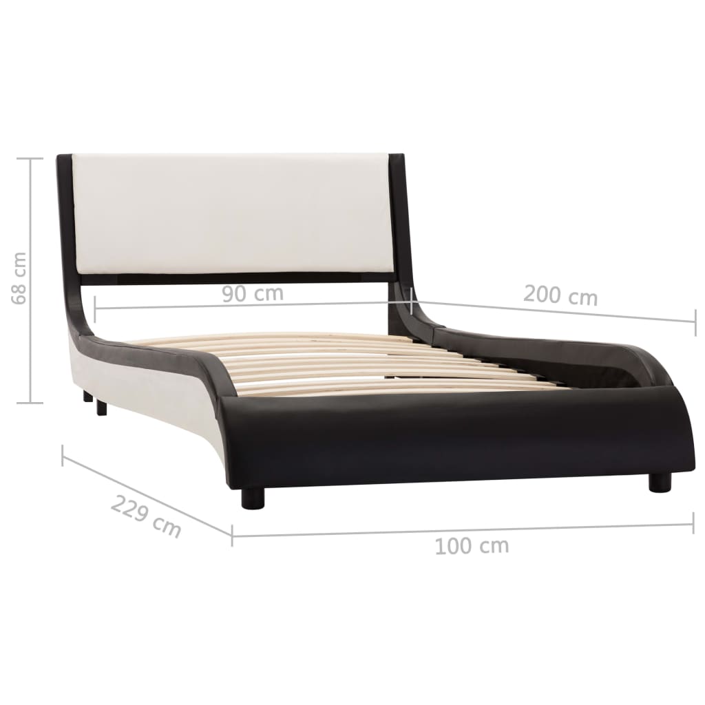 Bedframe met LED kunstleer 90x200 cm