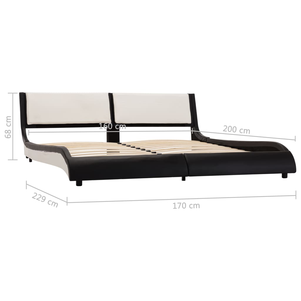 Bedframe met LED kunstleer 90x200 cm