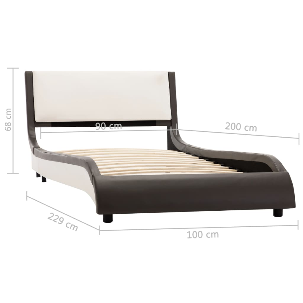 Bedframe met LED kunstleer 90x200 cm