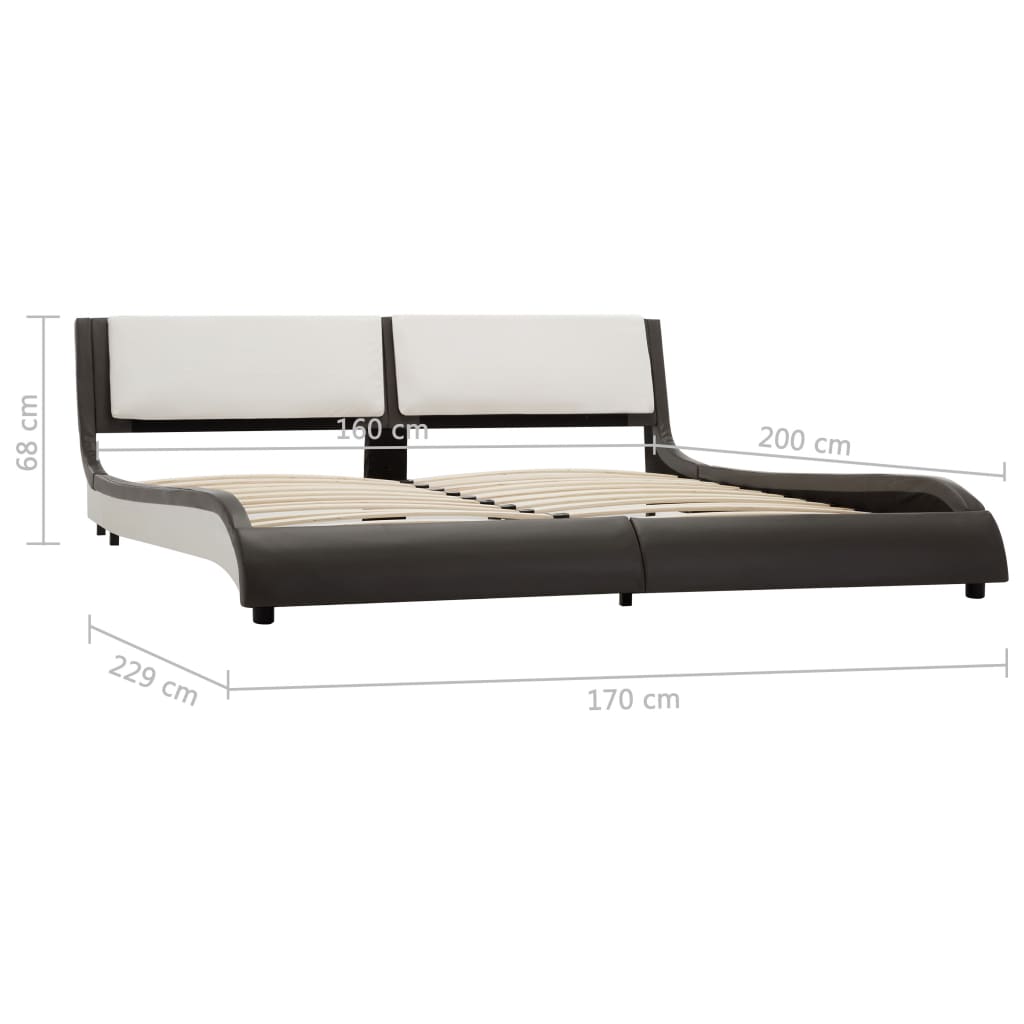 Bedframe met LED kunstleer 90x200 cm