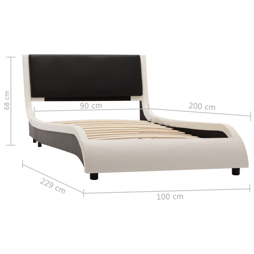 Bedframe met LED kunstleer 90x200 cm