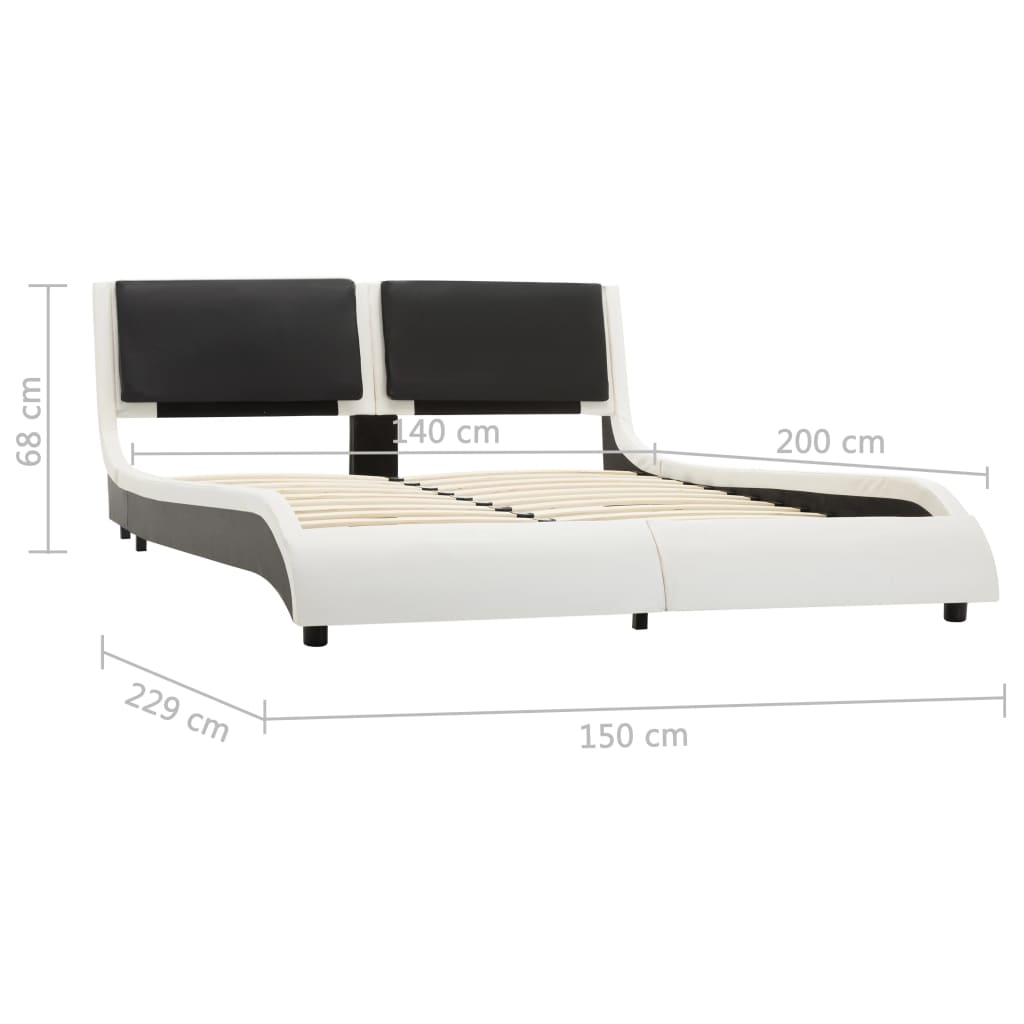 Bedframe met LED kunstleer 90x200 cm