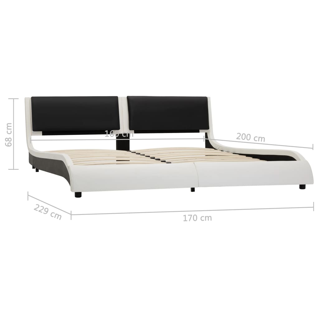 Bedframe met LED kunstleer 90x200 cm