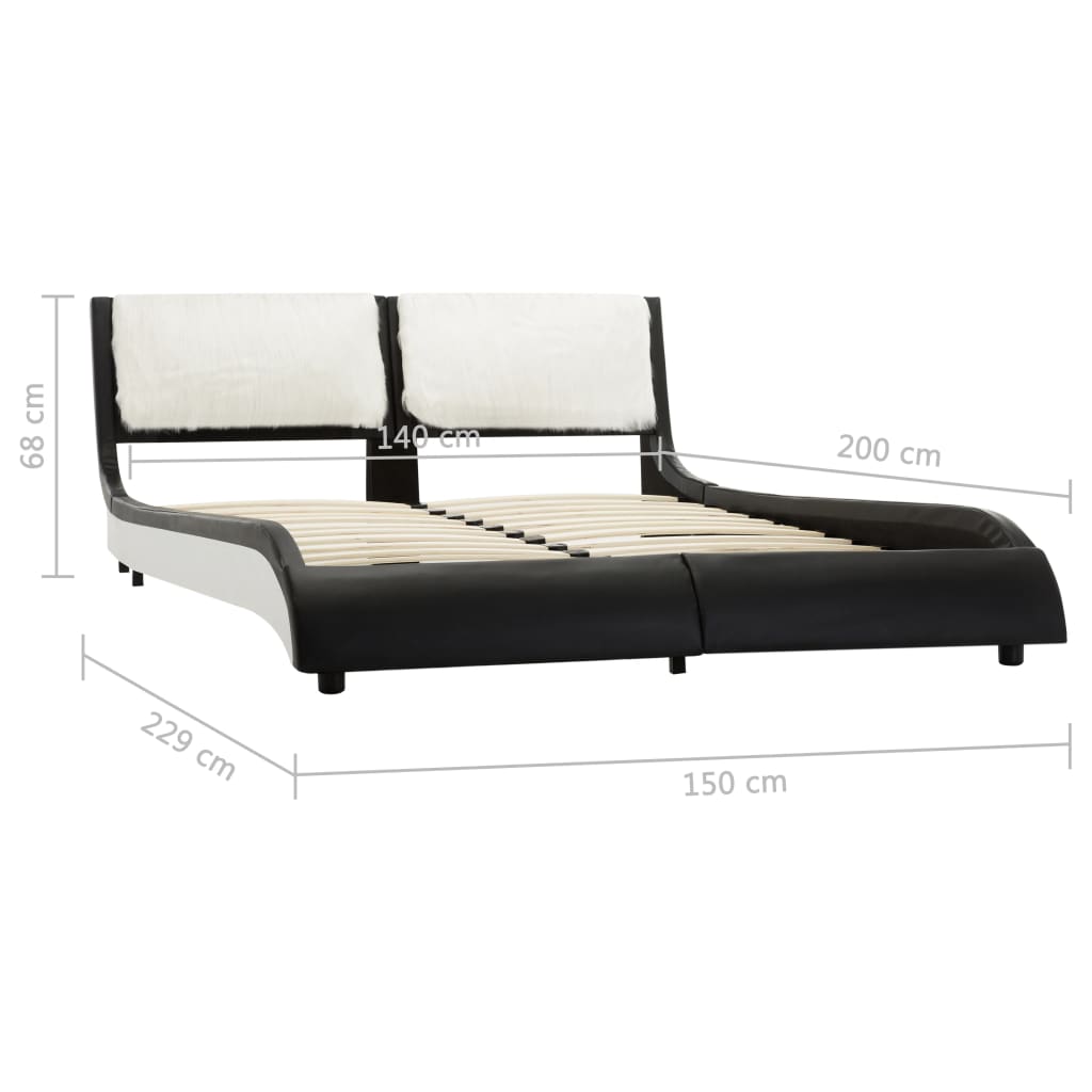 Bedframe met LED kunstleer 90x200 cm