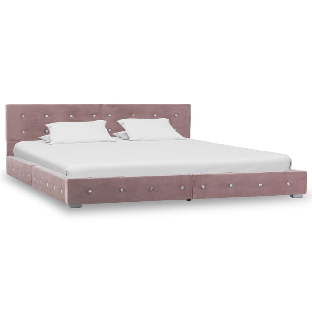 Bedframe fluweel roze 180x200 cm