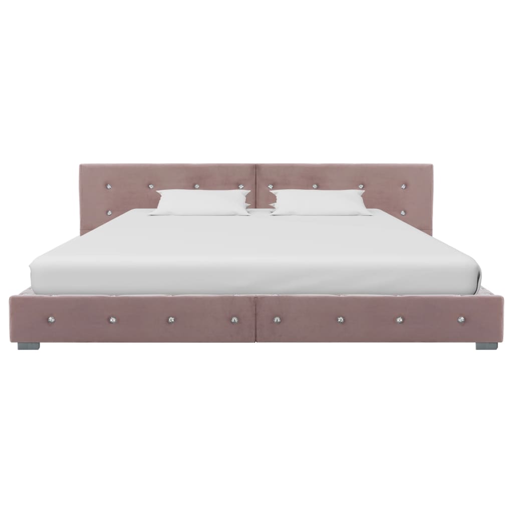 Bedframe fluweel roze 180x200 cm