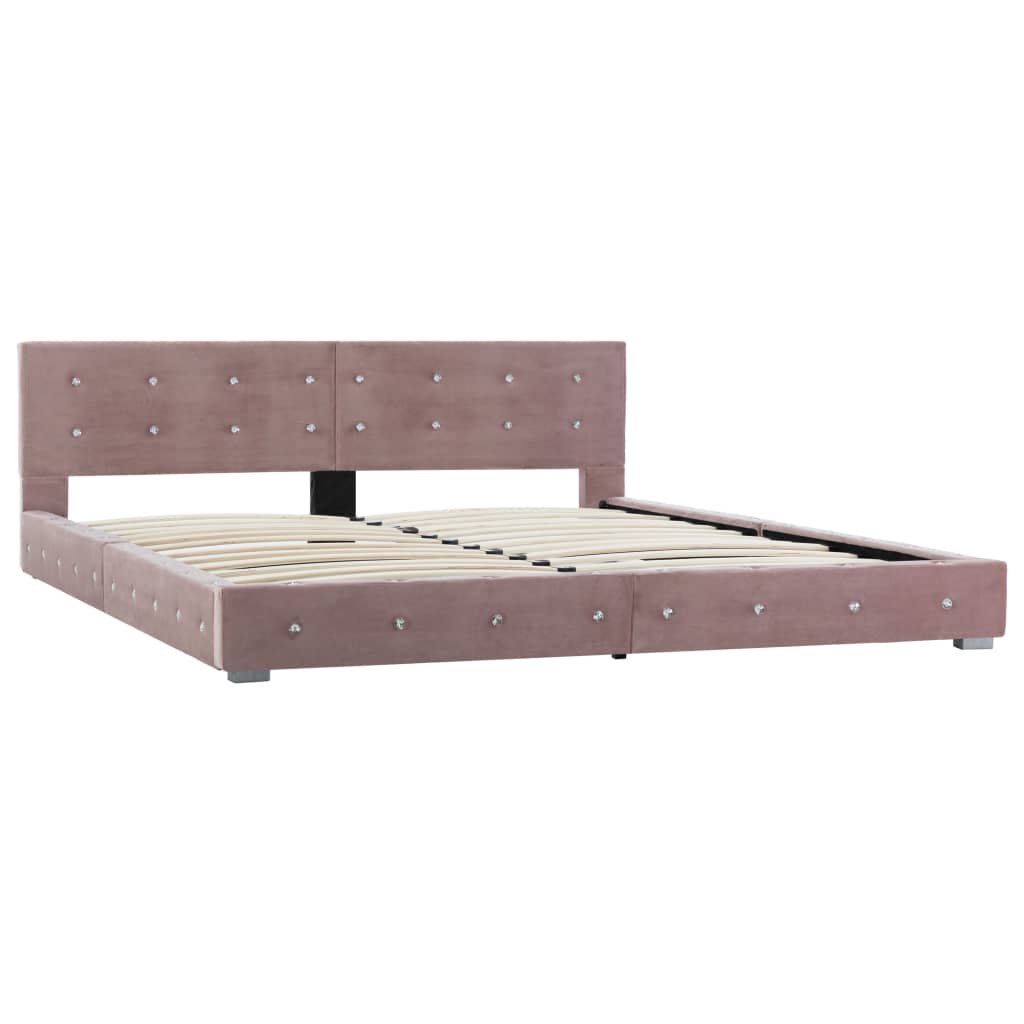 Bedframe fluweel roze 180x200 cm