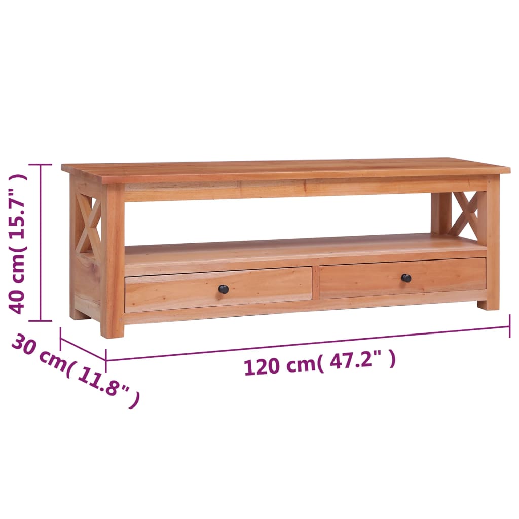 Meuble TV 115x30x40 cm acajou massif