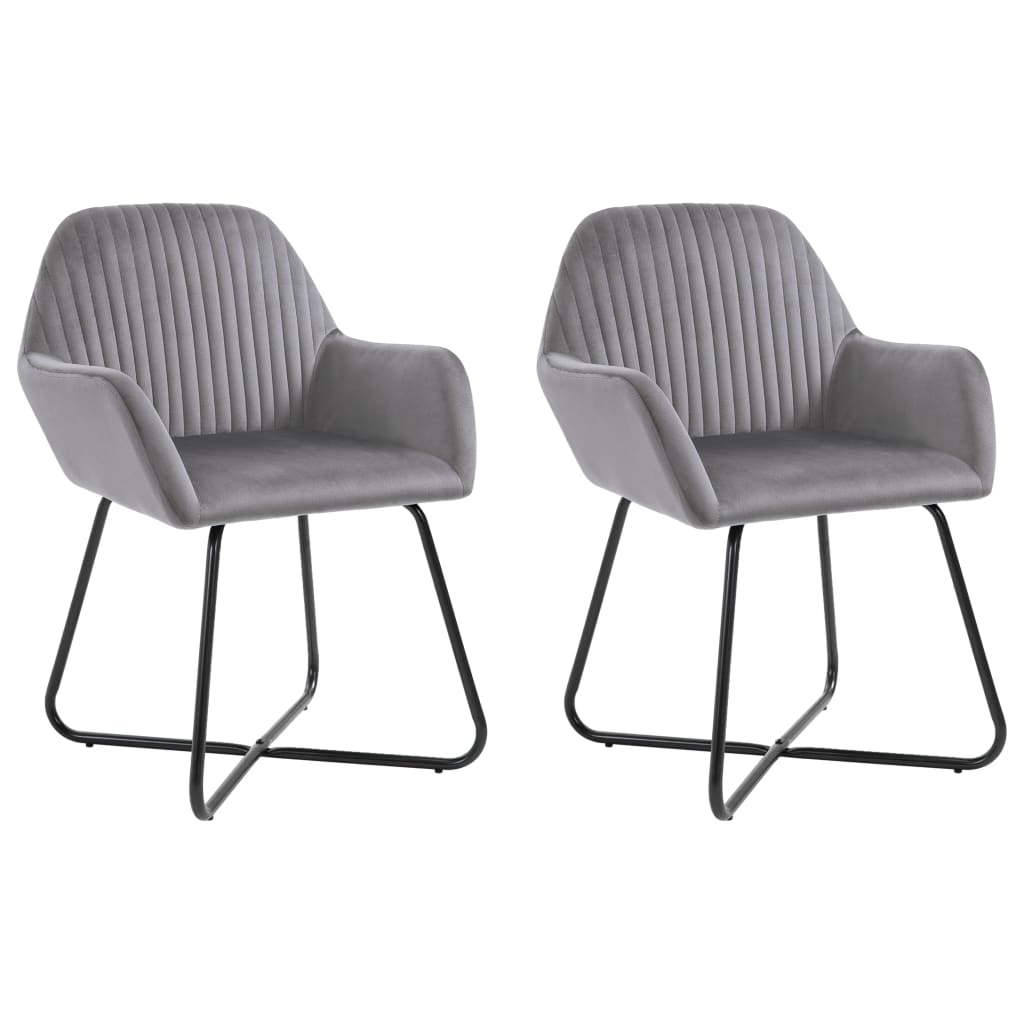 Chaises de salle à manger 2 pcs velours