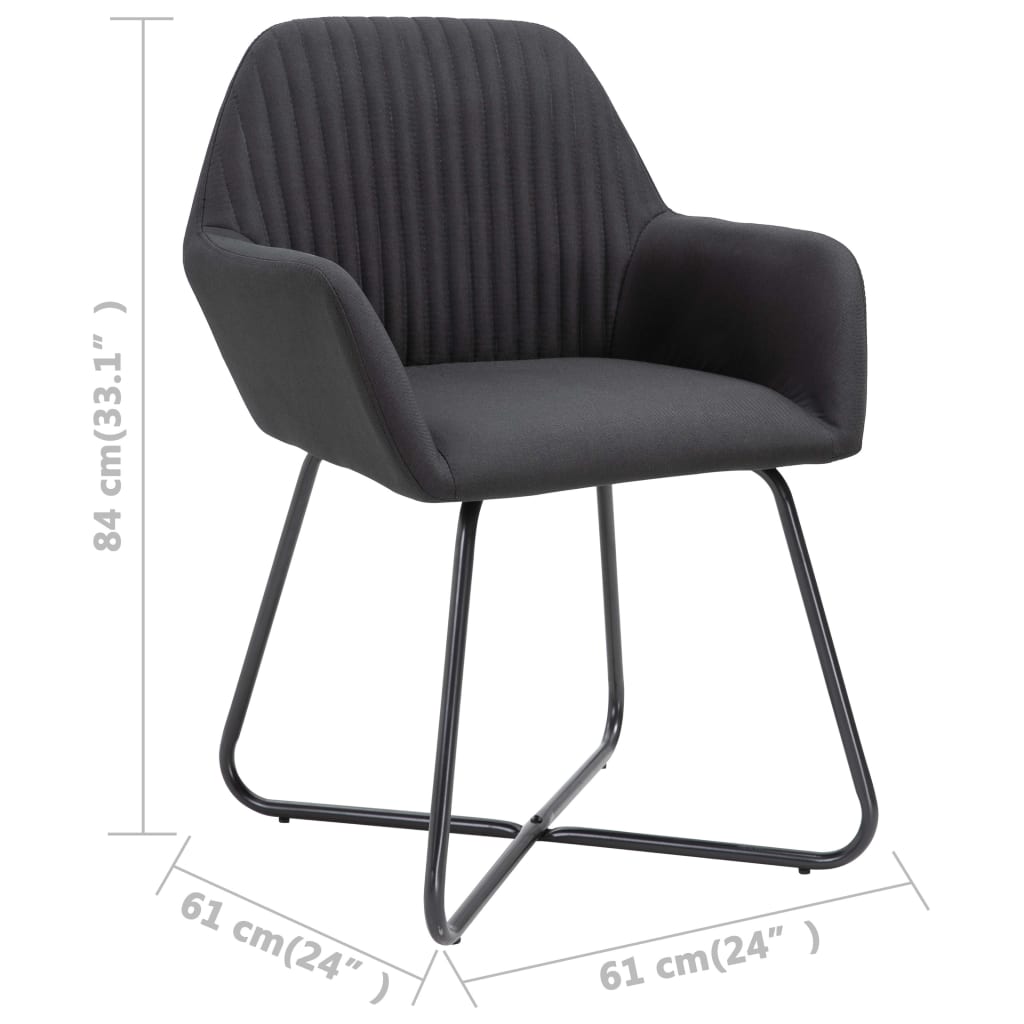 Chaises de salle à manger 2 pcs en tissu