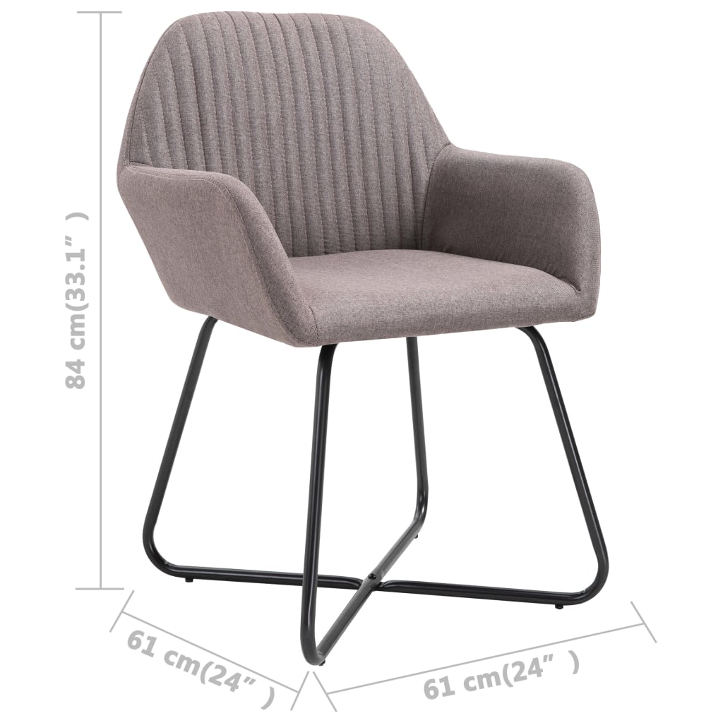 Chaises de salle à manger 2 pcs en tissu