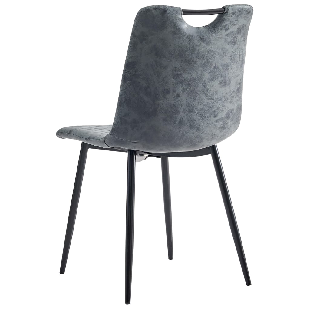 Eetkamerstoelen 2 st kunstleer zwart