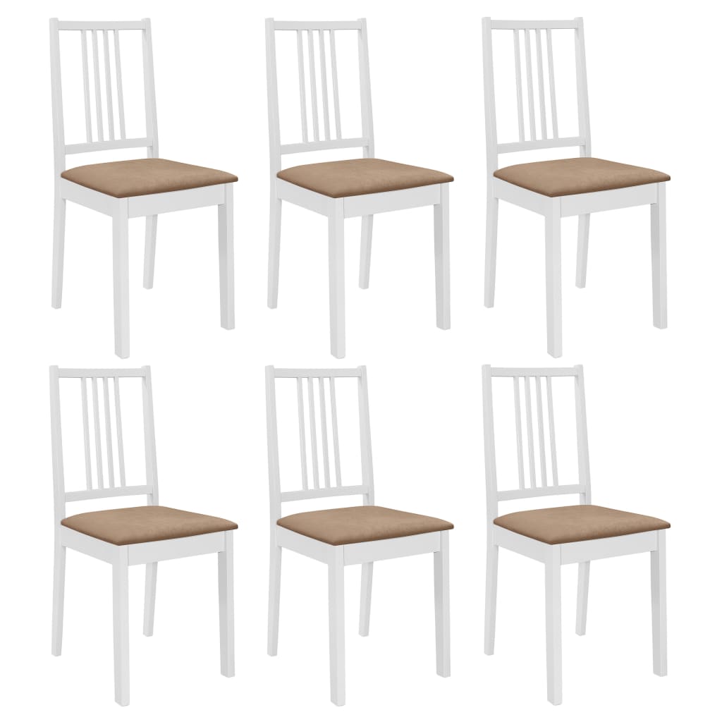 Chaises de salle à manger avec coussins 4 pcs en bois massif