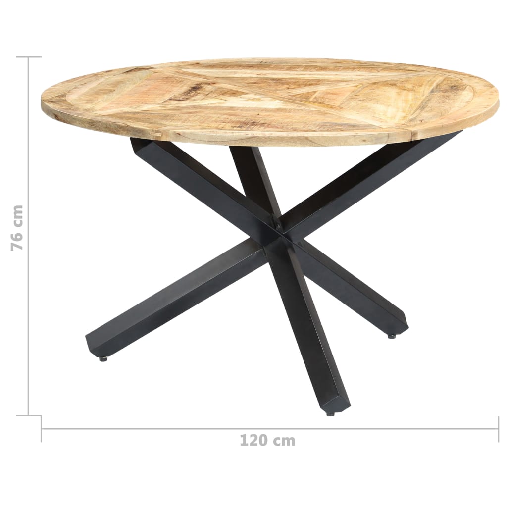 Table à manger ronde 120x76 cm en manguier massif