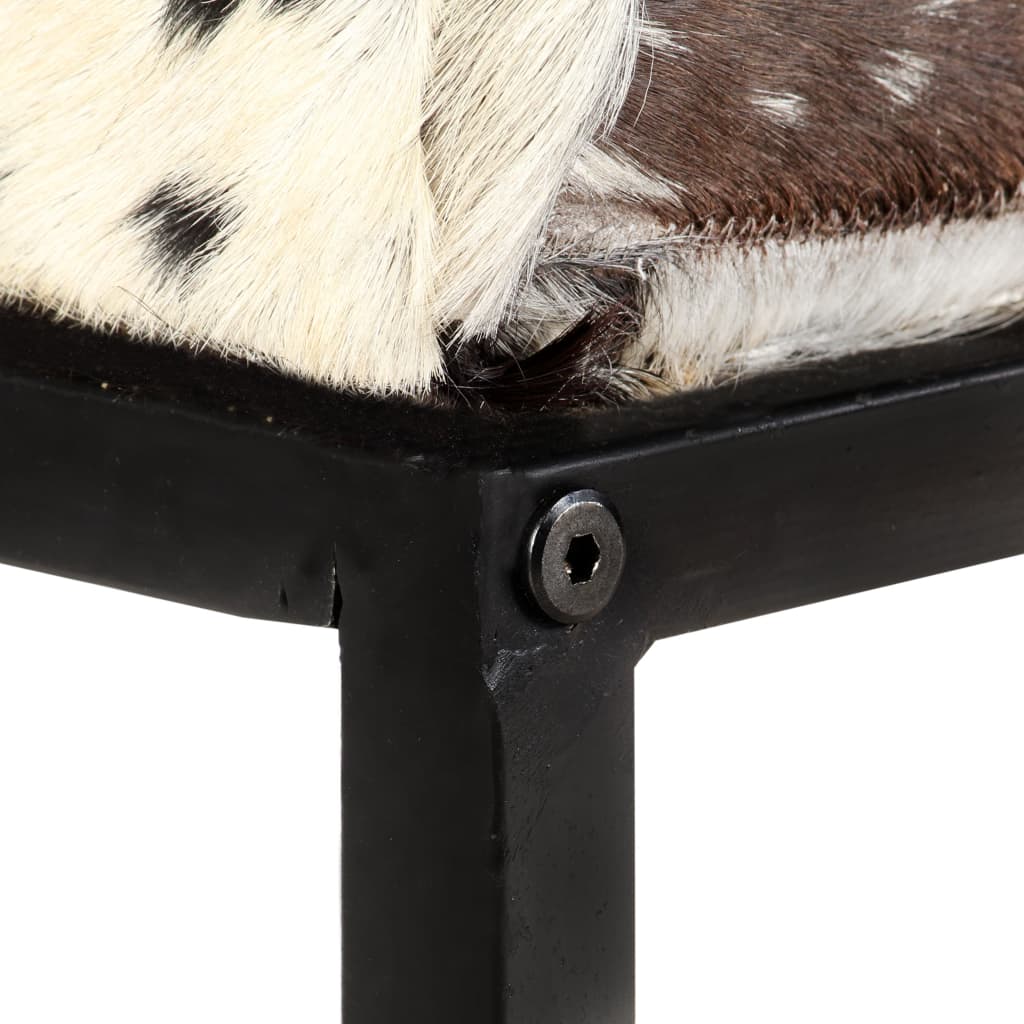 Banc Patchwork 110 cm véritable peau de chèvre noir