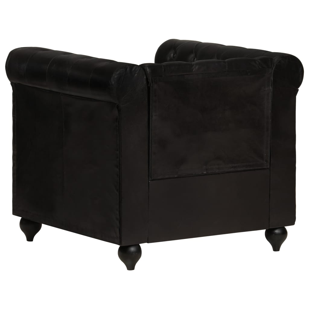 Fauteuil Chesterfield-stijl echt leer bruin