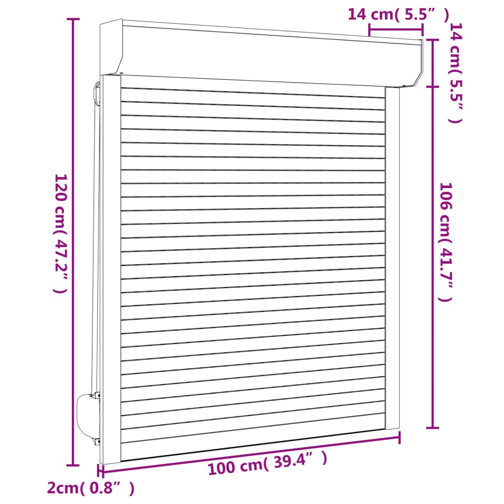 Rolluik 100x210 cm aluminium