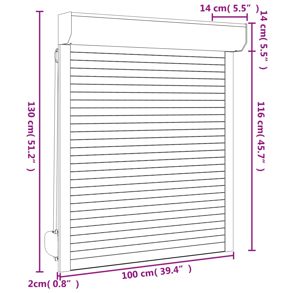 Rolluik 100x210 cm aluminium