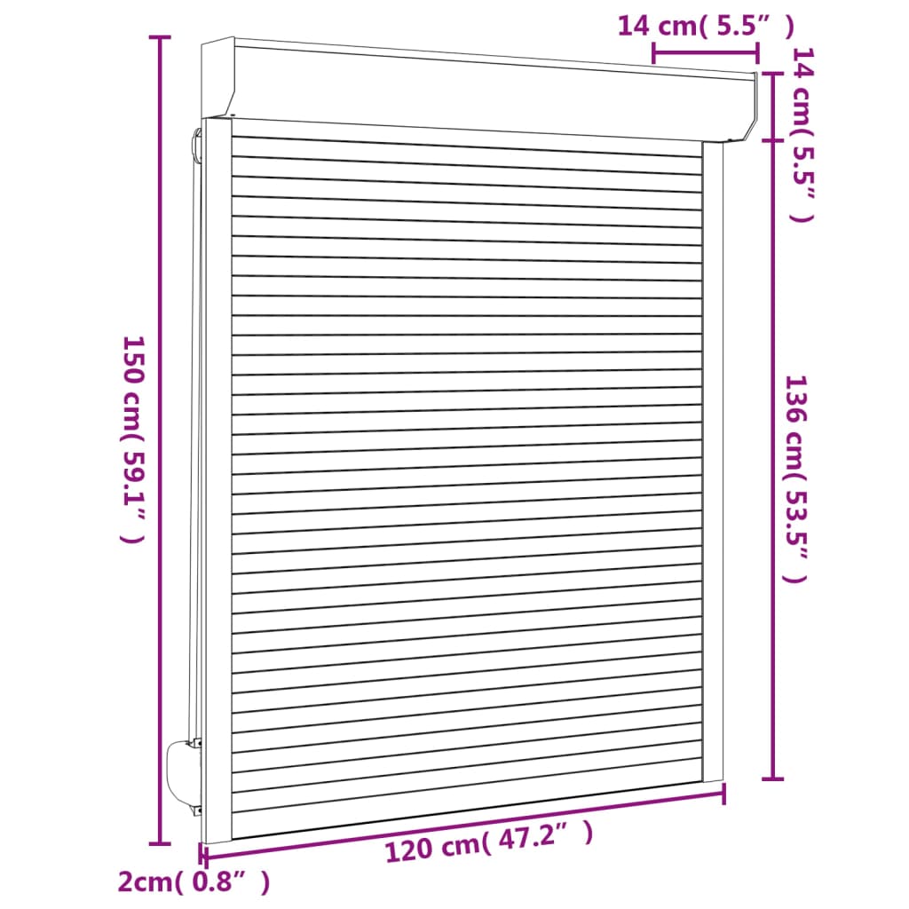 Rolluik 100x210 cm aluminium