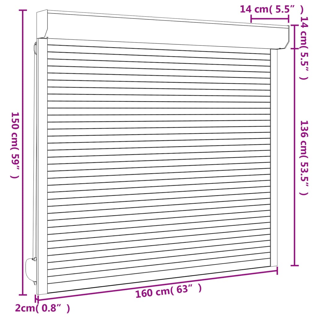 Rolluik 100x210 cm aluminium