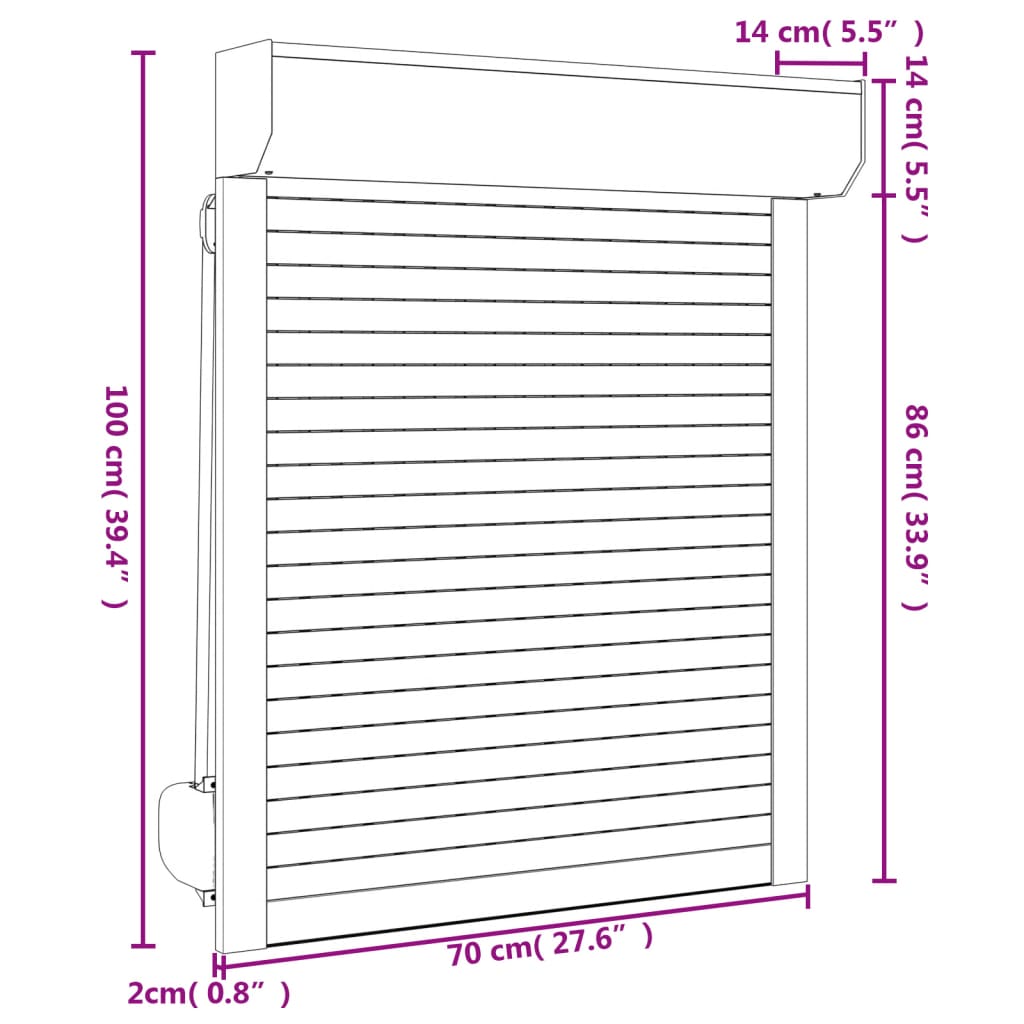 Rolluik 100x210 cm aluminium