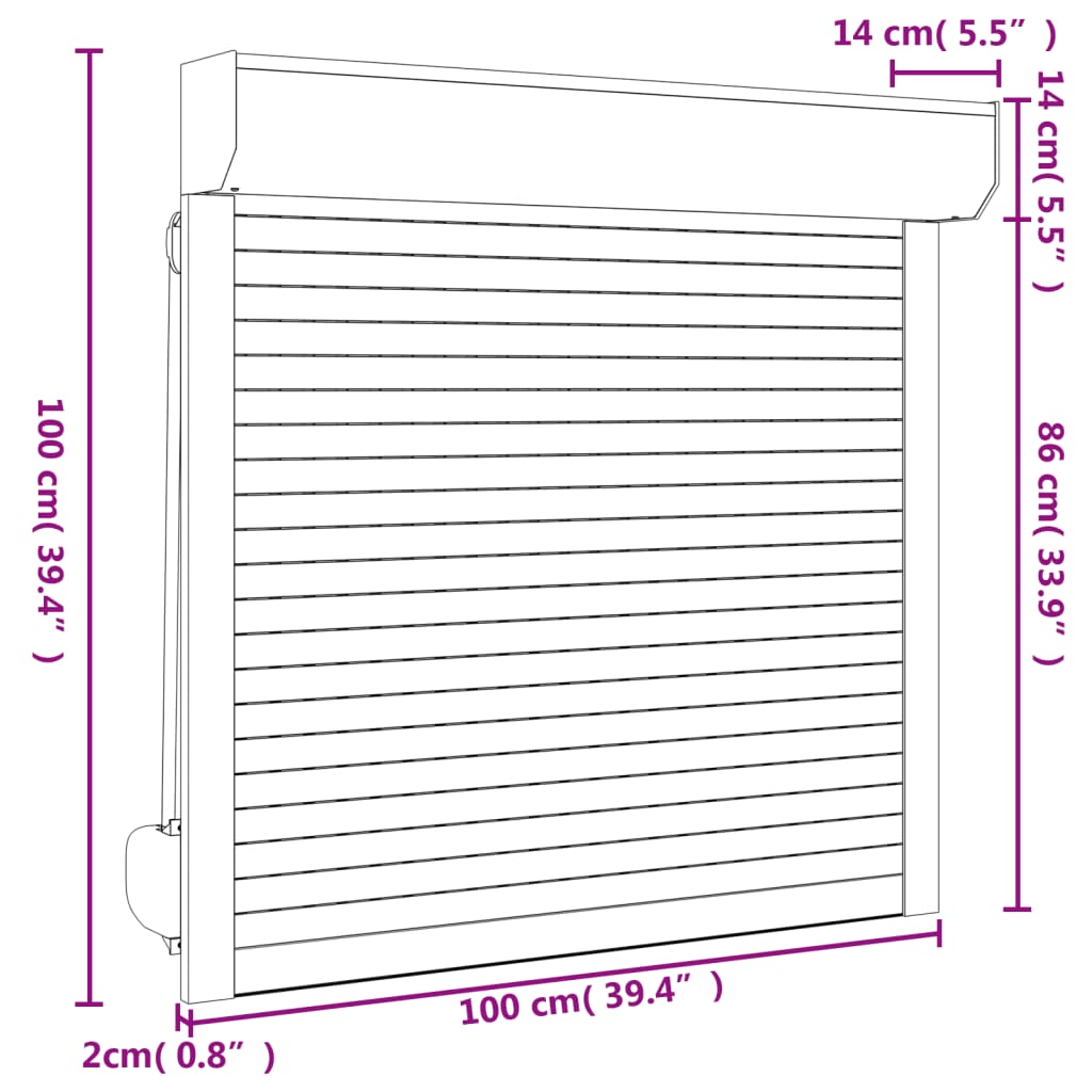 Rolluik 100x210 cm aluminium