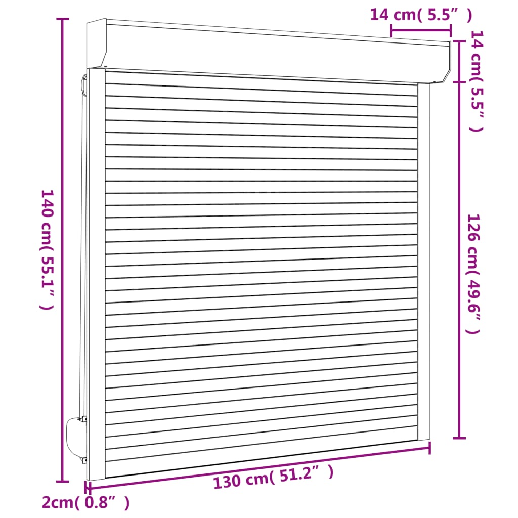 Rolluik 100x210 cm aluminium