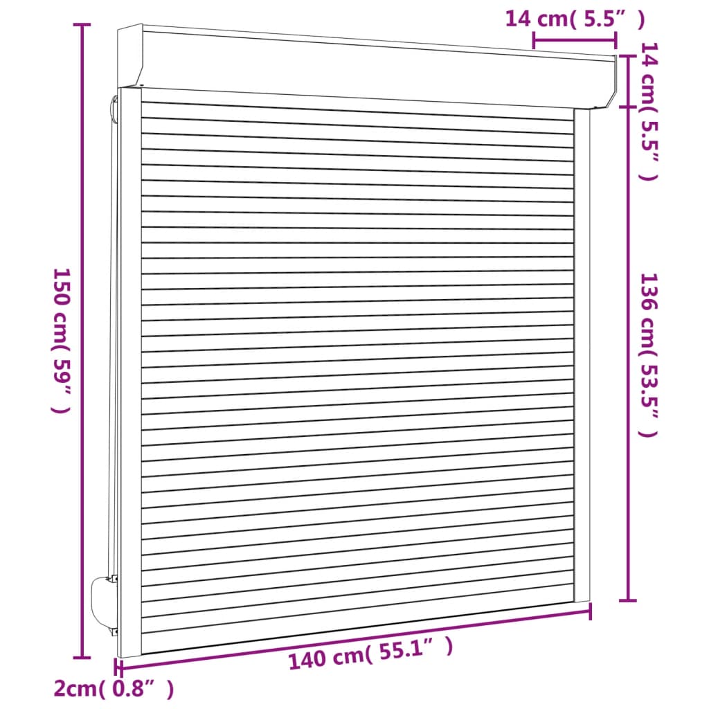 Rolluik 100x210 cm aluminium