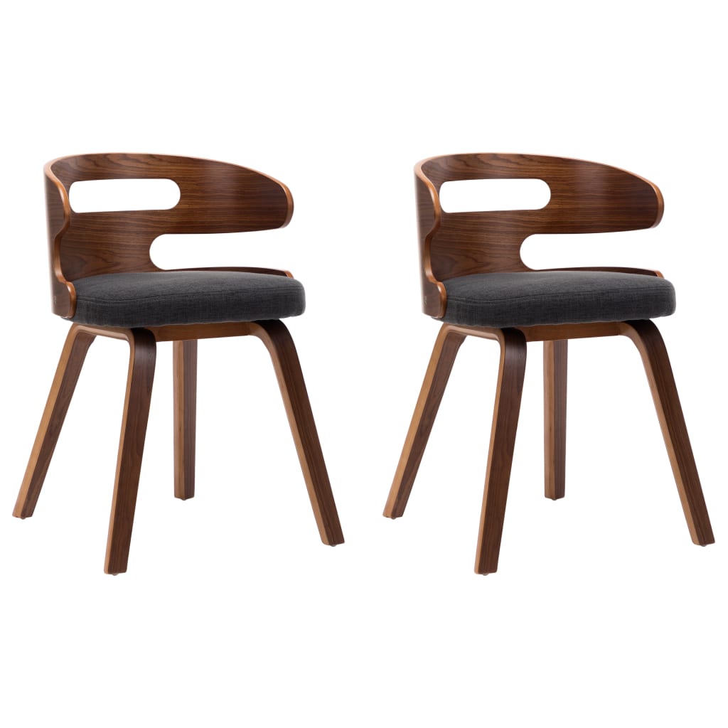 Eetkamerstoelen 2 st gebogen hout kunstleer crèmekleurig