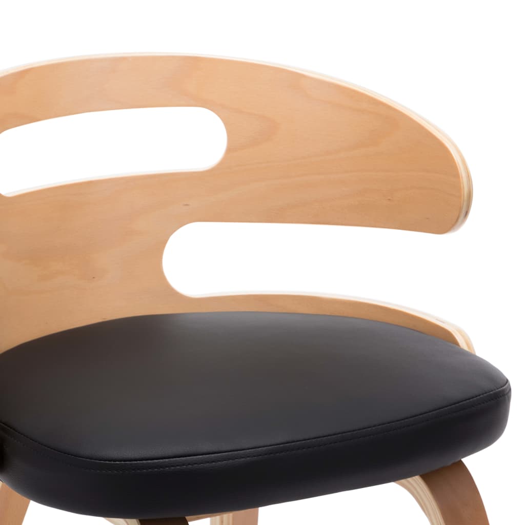 Eetkamerstoelen 2 st gebogen hout kunstleer