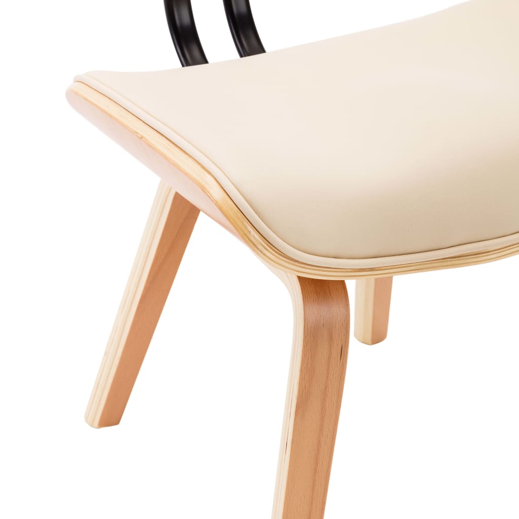 Eetkamerstoelen 6 st gebogen hout kunstleer