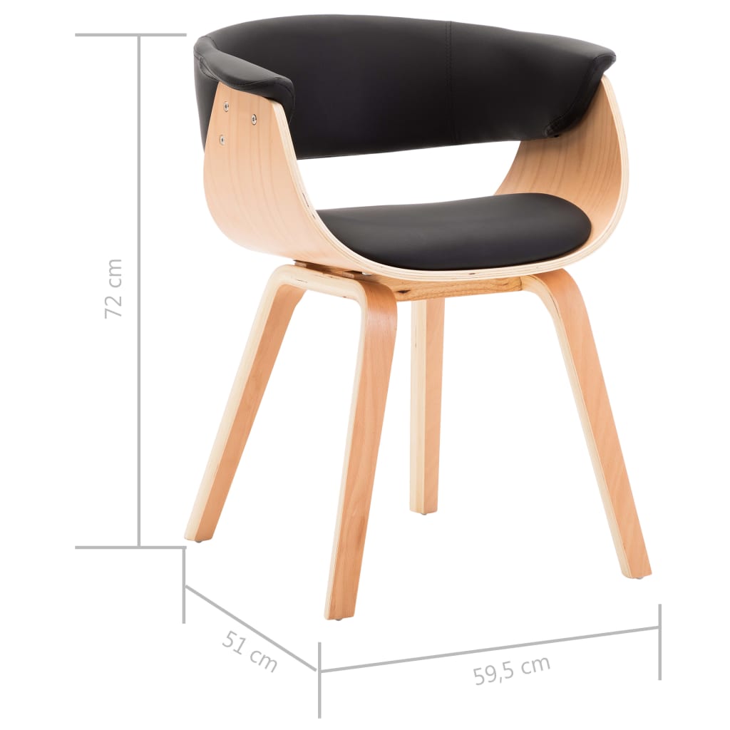 Eetkamerstoelen 6 st gebogen hout kunstleer