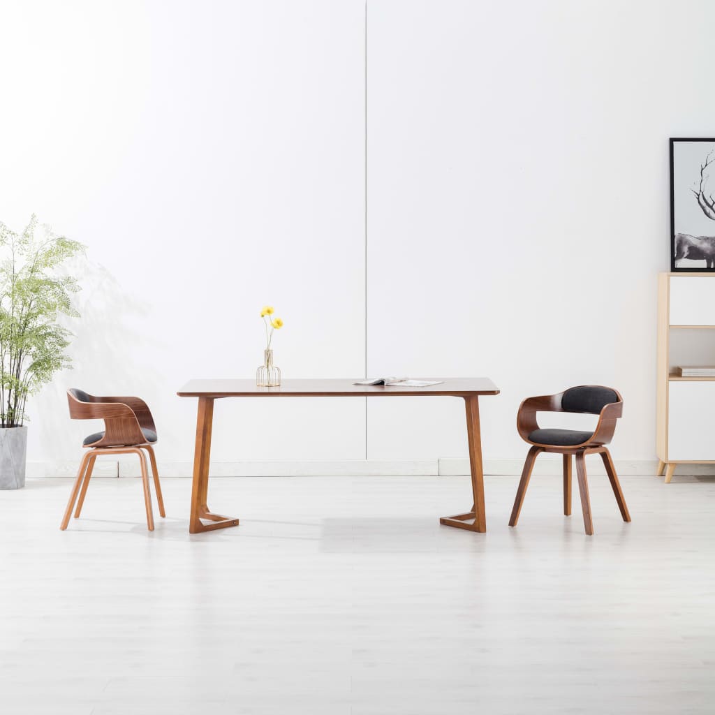 Chaise de salle à manger en bois courbé et cuir artificiel