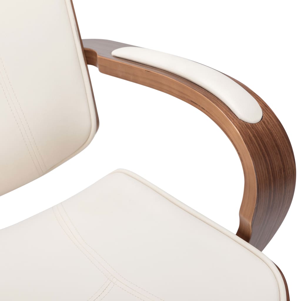 Chaise de bureau pivotante avec appui-tête en cuir artificiel bois