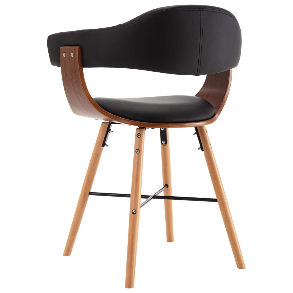 Eetkamerstoelen 2 st kunstleer gebogen hout