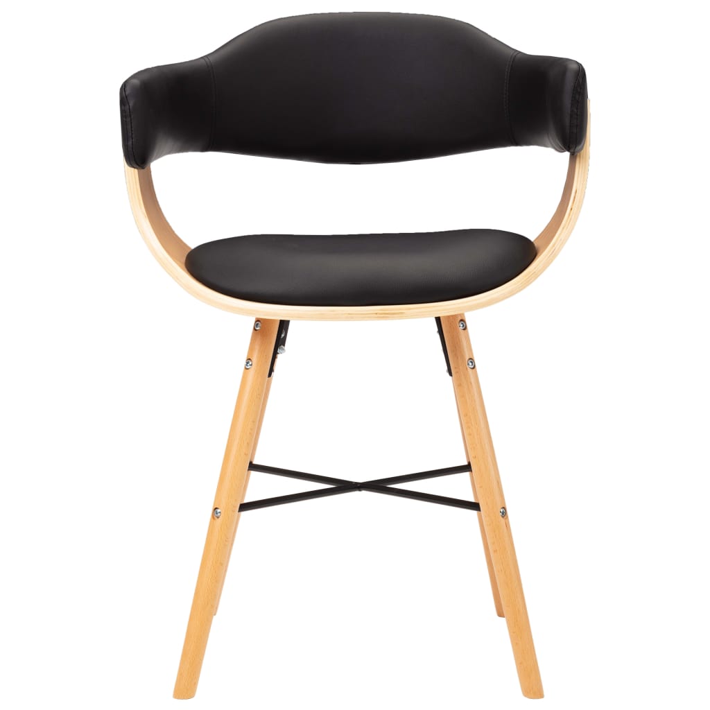 Eetkamerstoelen 2 st kunstleer gebogen hout