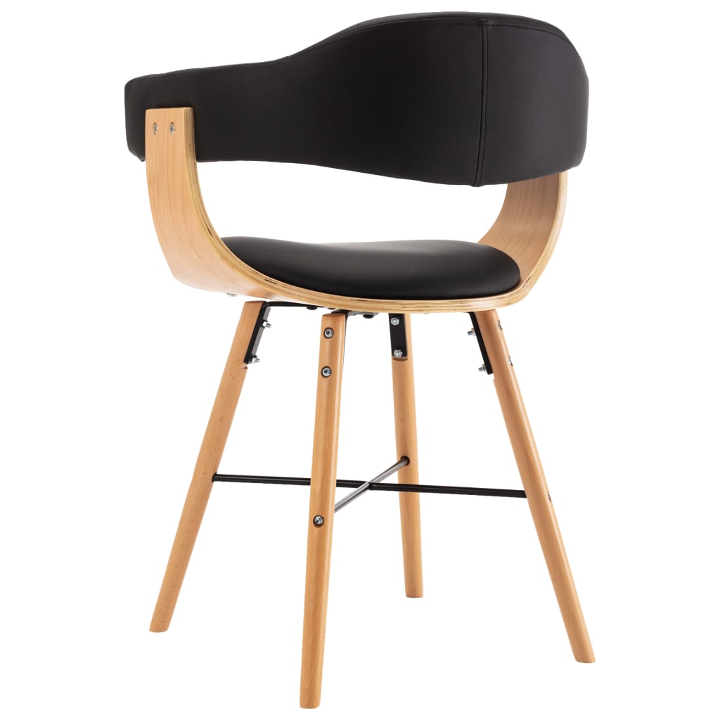 Eetkamerstoelen 6 st gebogen hout stof