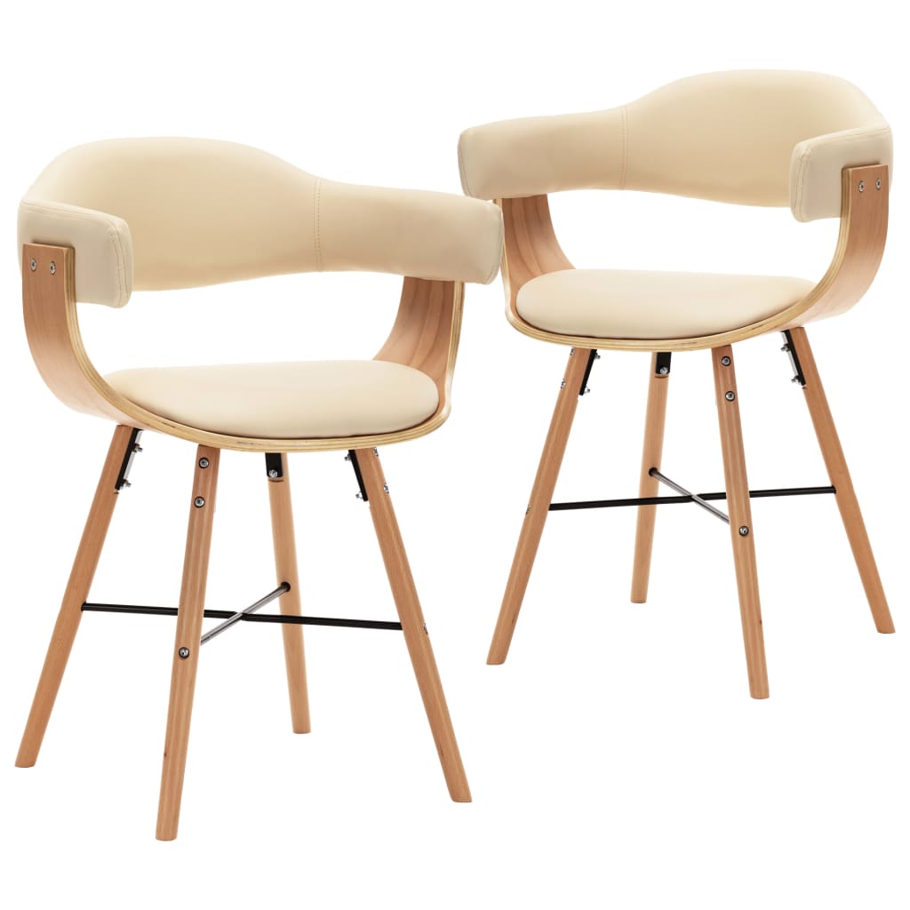 Chaises de salle à manger 6 pcs tissu bois courbé