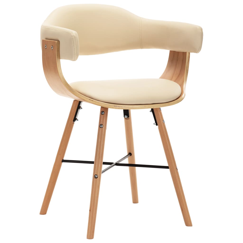 Eetkamerstoelen 2 st kunstleer gebogen hout