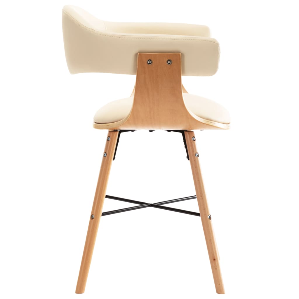 Eetkamerstoelen 2 st kunstleer gebogen hout