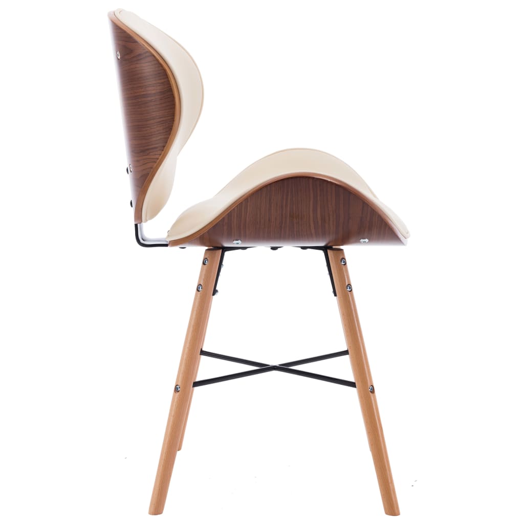 Eetkamerstoelen 4 st kunstleer gebogen hout