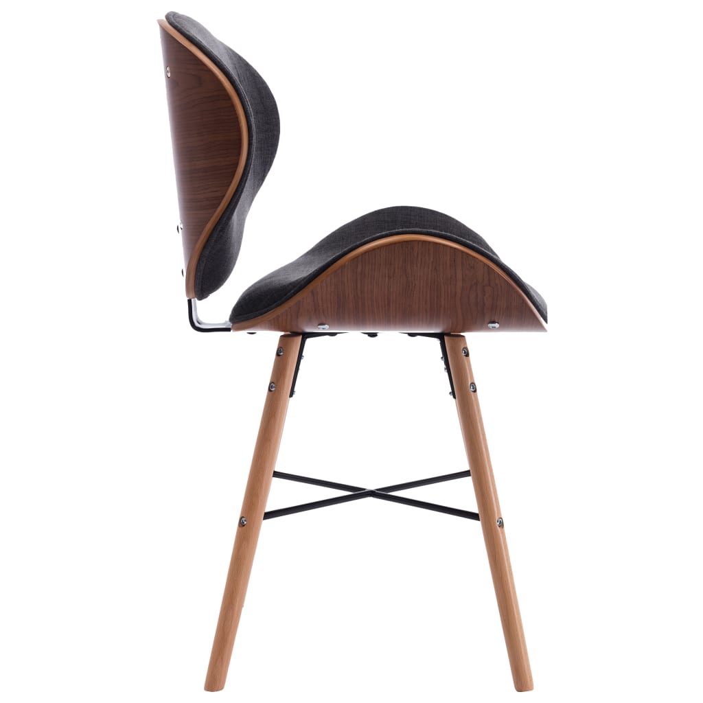 Eetkamerstoelen 4 st kunstleer gebogen hout