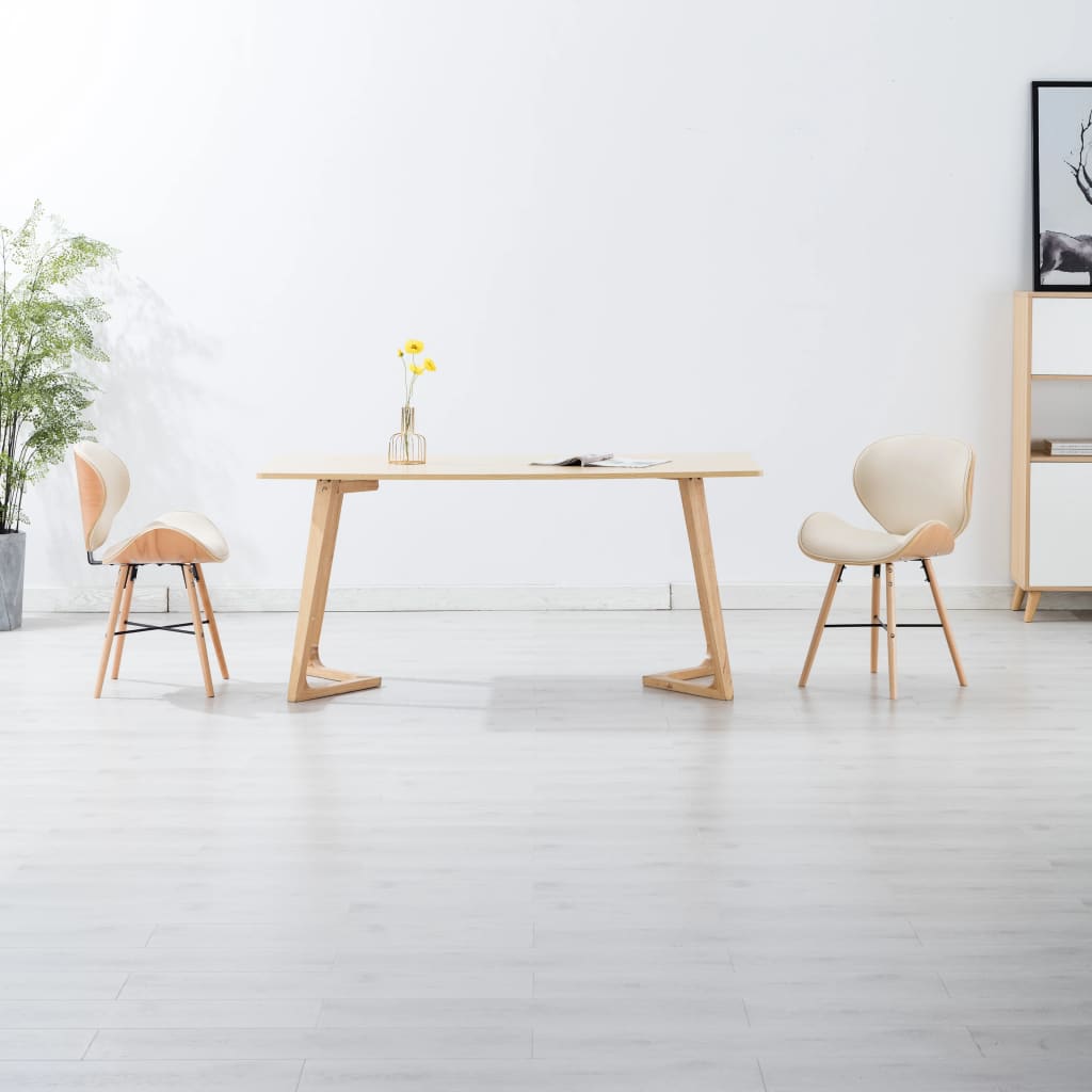 Eetkamerstoelen 6 st gebogen hout kunstleer