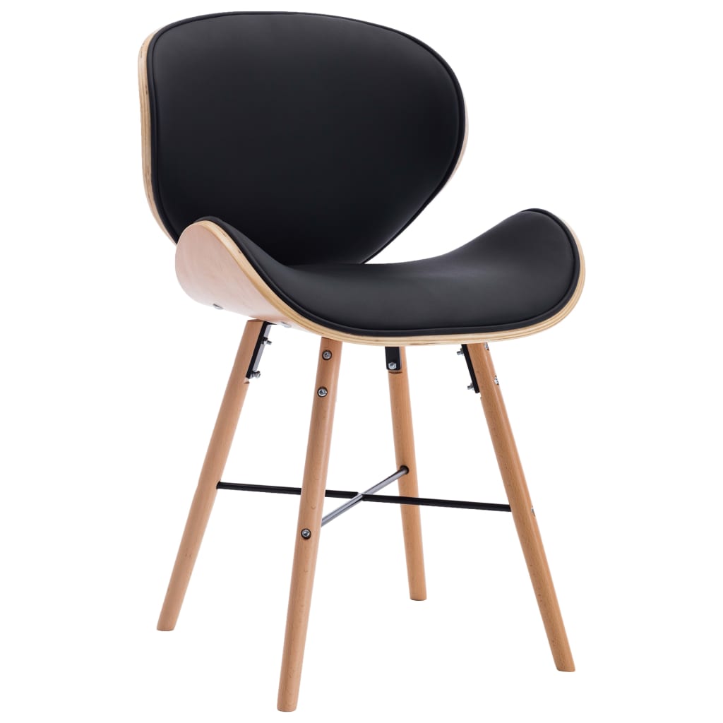 Eetkamerstoelen 6 st gebogen hout kunstleer