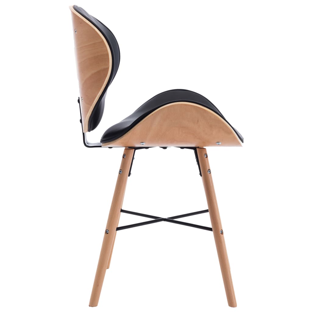 Eetkamerstoelen 6 st gebogen hout kunstleer