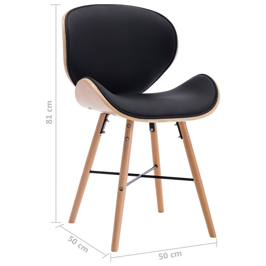 Eetkamerstoelen 6 st gebogen hout kunstleer