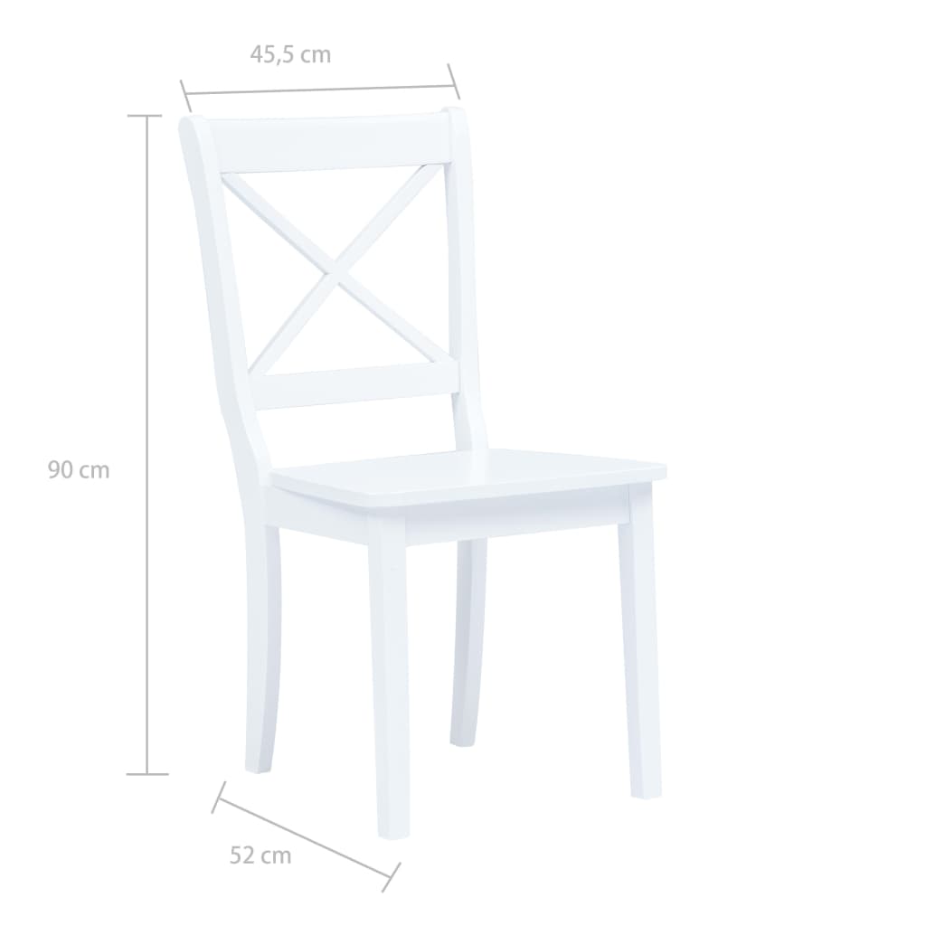 5-delige Eethoek massief rubberwood wit