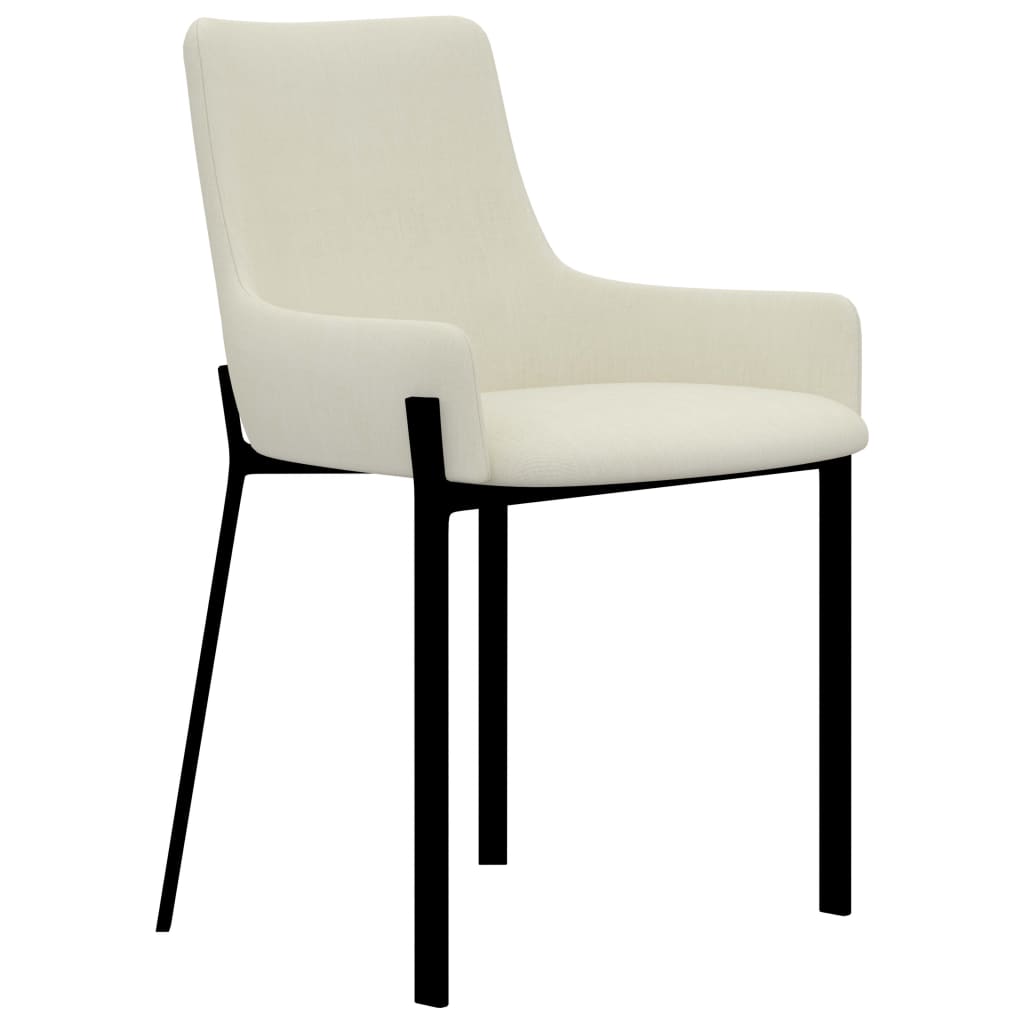 Eetkamerstoelen 2 st stof crèmekleurig